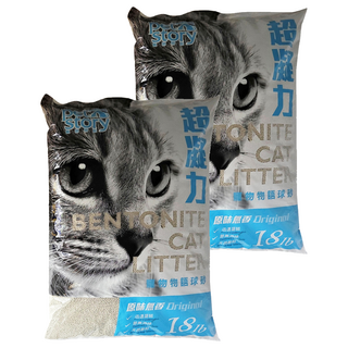 pet story 寵物物語 貓砂 球砂, 原味無香, 18lb, 2包