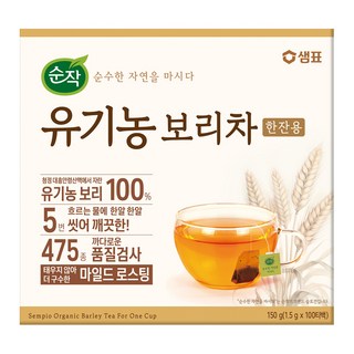 순작 유기농 한 잔 보리차 티백, 1.5g, 100개입, 1개