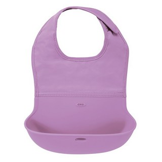 OXO tot 隨行好棒棒圍兜 柔軟矽膠大口袋食物不漏接 適用年齡6M+, 薰衣草紫, 1入, 1個