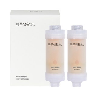 Bareun Soo 除氯維他命沐浴過濾器, 嬰兒爽身粉香, 2支