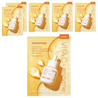 INNISFREE 台灣公司貨 維他命C淨亮精華果凍面膜, 6個, 1個裝