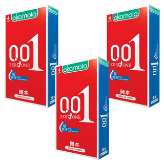 okamoto 岡本 001RL 超潤滑保險套, 4入, 3盒