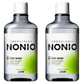 LION 獅王 NONIO 終結口氣漱口水，澄橘薄荷，去除99.9%口臭，全方位清潔, 600ml, 2瓶