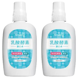 Smiling 百齡 乳酸酵素漱口水 瑪黛茶薄荷, 700ml, 2瓶