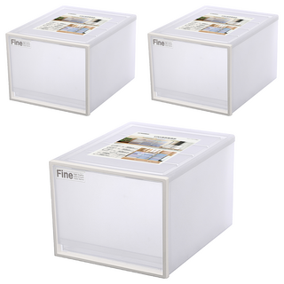 KEYWAY 聯府 單抽屜整理箱 深型 50L, 透明色, 3個