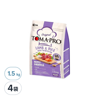 TOMA-PRO 優格 幼犬 乾飼料 添加鈣質和DHA 含腸益菌, 羊肉 + 米, 1.5kg, 4袋