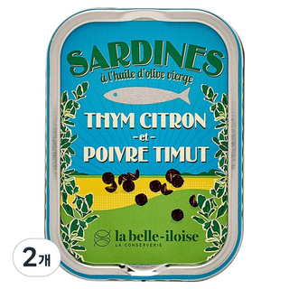 la belle-iloise 初榨橄欖油 檸檬 百里香 提姆特胡椒醃漬沙丁魚, 2個, 115g