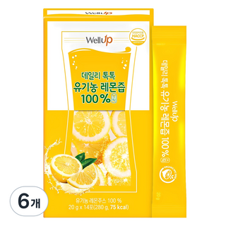 wellup Daily清新檸檬汁隨身包 14條入, 280g, 6個