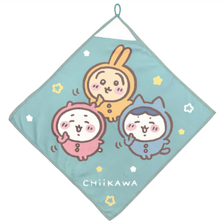 Chiikawa 吉伊卡哇 吉伊卡哇睡衣 擦手巾 大方巾 35 x 35cm, 1個, 綠色