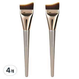 DeepTalk 魚尾斜角粉底遮瑕刷 DT0972, 4個, 銀色