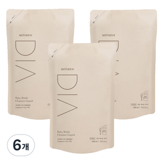 마더케이 유아용 디아 젖병세정제 무향 리필형, 400ml, 6개