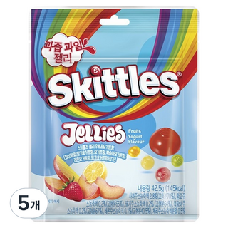 Skittles 彩虹糖 果凍水果優格香, 5個, 42.5克