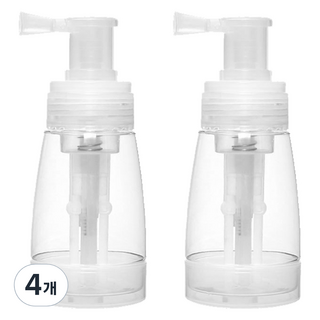 파우더 노즐 스프레이 용기 140ml, 4개, 투명