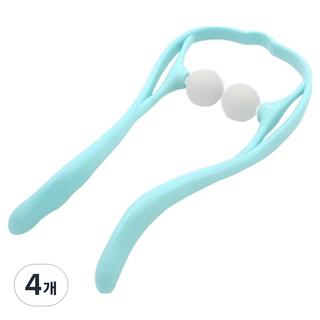 캐롤링 경추 목 마사지기 핸드 클램프 수동 마사지기, 블루, 4개