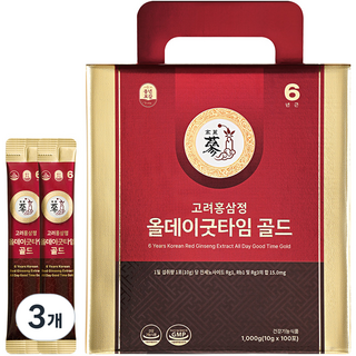 풍년보감 6년근 고려홍삼정 올데이굿타임 골드, 1kg, 3개
