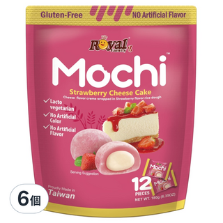 ROYAL FAMILY 皇族 草莓乳酪蛋糕風味麻糬, 6個, 180g