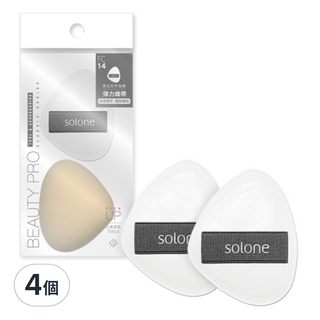 Solone 台灣公司貨 彈力訂製舒芙蕾海綿/原石手指撲, 膚色, 2包
