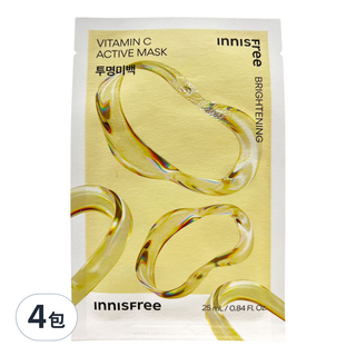 INNISFREE 台灣公司貨 維他命C高效活性面膜, 1片, 4包