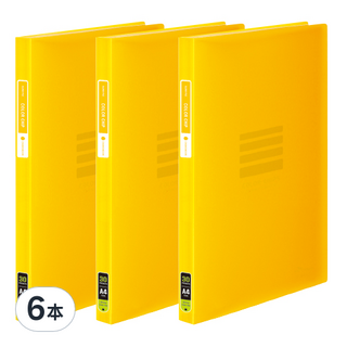 ECO Chungwoon 彩色半透明資料夾 A4 30頁, 黃色, 6本