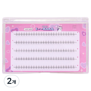 아이하라 가로 5줄 노글루 언더크라운 속눈썹, 2개, 블랙