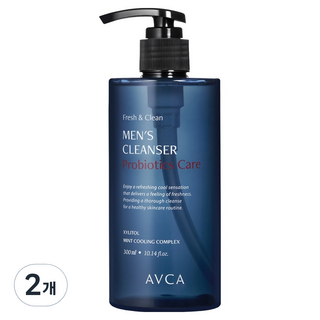 AVCA 清新潔淨乳酸菌護理男性私密清潔液 木質費洛蒙香, 300ml, 2個