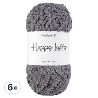 misoknit Happy Loopy 柔軟超細纖維睡眠毛線 80g, 122 灰色, 6個