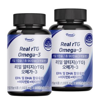 Funeat Real rTG Omega 3膠囊, 90顆, 2罐