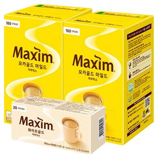 Maxim 麥心 黃金摩卡三合一咖啡 2盒+白金三合一咖啡, 4.074kg, 1組, 1組