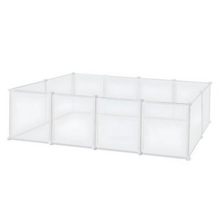 Pet Shop 寵物安全圍欄 小型犬適用 簡易組裝安全材質, 12個, 白色