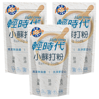 輕時代 小蘇打粉 清潔去污 消除異味, 1.2kg, 3包
