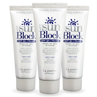 La pureve 蘆薈防曬乳 SPF50+ PA+++, 50ml, 3條
