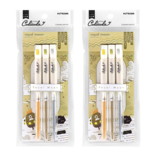 KUTSUWA 可旋轉色鉛筆組 御月色, 3色, 2組