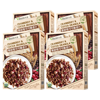 Vilson 米森 蔓越莓可可脆麥片, 350g, 4盒
