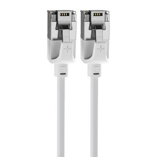 CODEWAY CAT.8 40Gbps 圓形PVC抗干擾耐用高速傳輸網路線, 白灰色, 1條, 5m