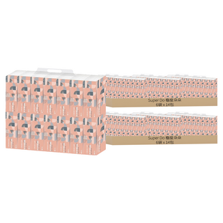 super do 極度朵朵 抽取式花紋萬用紙巾 150張, 14包, 12袋