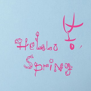 캘리그라피 포인트스티커 Hello Spring, 핑크