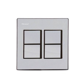 可可家居 素面銀色4孔開關, 4個純銀開關
