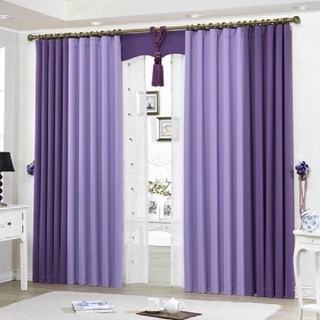 Living zone 高遮光窗簾, 紫色+深紫色, 1組