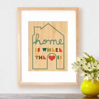 petitcollage 木質彩繪 (大尺寸裱框), 家是心之所在
