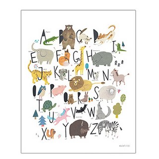 ITSTICS 叢林ABC印花海報, 象牙 4