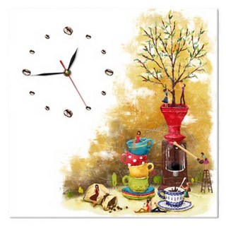 GGOOMIM 咖啡樹咖啡館故事無框掛鐘, 混合顏色