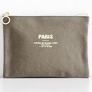 퍼니메이드 캔버스 파우치 M 카키 파리, 1개
