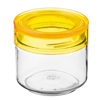旋蓋式透明收納罐 黃色, 500ml, 1個