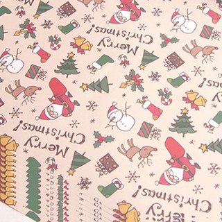 Aienpi 聖誕老人圖案包裝紙, 米色, 10張