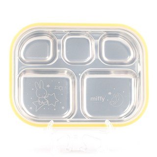 KitchenU 米飛兔不鏽鋼餐盤便當盒, 混色, 餐盤+蓋子