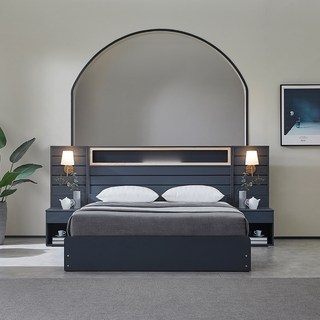 베디스 피렌체 호텔 수납형 침대 + 협탁패널 2개 + 매트리스 방문설치, 진그레이