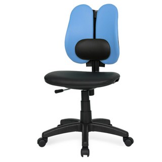 체어포커스 엔젤 ZCA 팔무 요추형 의자 인조가죽, 스카이블루