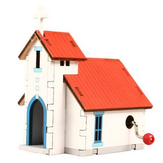 영공방 오르골 교회 C 입체퍼즐, 혼합색상, 1개