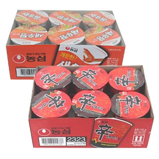 농심 새우탕컵 67g 6p + 신라면컵 65g 6p, 12개