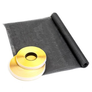 剪貼式隔離窗戶紗網 灰色+雙面膠, 1組